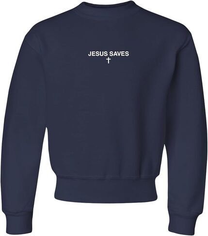Go All Out Jesus Saves Mens Youth Sweatshirt Crewneck in Saudi Arabia