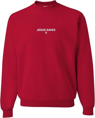Go All Out Jesus Saves Mens Youth Sweatshirt Crewneck in Saudi Arabia