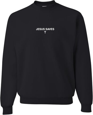 Go All Out Jesus Saves Mens Youth Sweatshirt Crewneck in Saudi Arabia