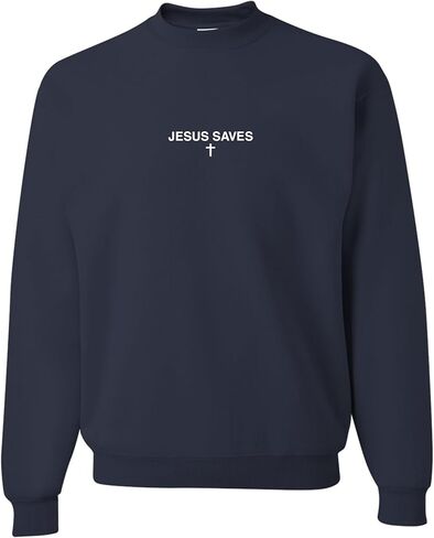 Go All Out Jesus Saves Mens Youth Sweatshirt Crewneck in Saudi Arabia