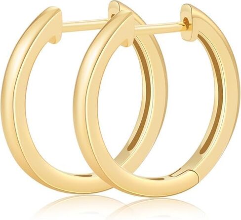 أقراط هاجي هوب من الذهب عيار 14 قيراط للنساء - أقراط صغيرة بسيطة in Kuwait