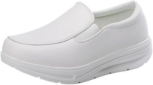 Nurse Shoes for Women,Healthcare Non Slip Waterproof Work Shoes,Restaurant Hospital Work Teacher Lightweight Leather Loafers in Saudi Arabia