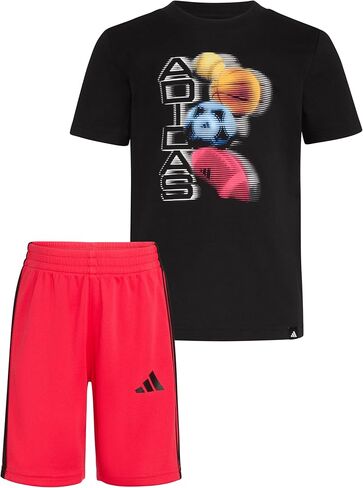 adidas baby-boys Two-Piece Essential Cotton World Cup Graphic Tee & Short Set in Saudi Arabia