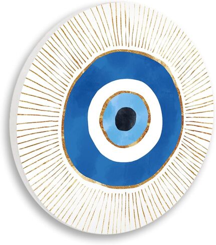 Stupell Industries Contemporary Evil Eye Nazar Shape Wood Wall Art, Design by Ziwei Li, 12 x 12, Wall Plaque in Kuwait