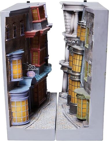 Enesco Wizarding World of Harry Potter Diagon Alley Light Up Book Holders Bookends, 7.25 Inch, Multicolor in Saudi Arabia