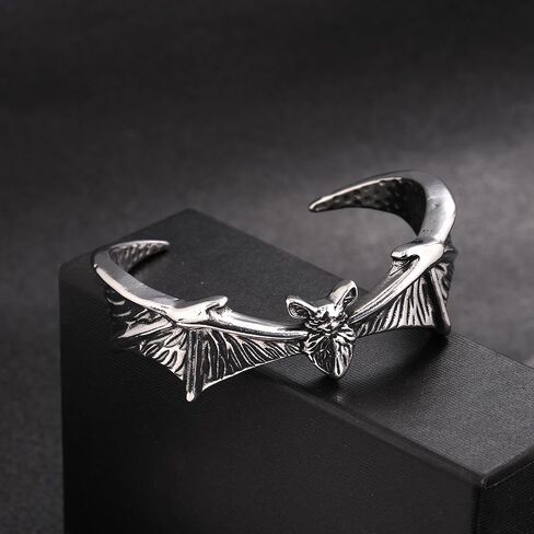 YWMAN Bat Cuff Bracelet for Men, Stainless Steel Bat Wing Bangle Bracelet, Gothic Halloween Goth Jewelry‌ in Saudi Arabia