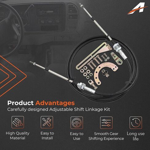 وصلة تحويل كابل قابلة للتعديل متوافقة مع GM TH350 TH400 700R4 TH200 2004R 4L80E، عمود ما بعد البيع 2 بوصة كابل من الفولاذ المقاوم للصدأ وحامل ألومنيوم، استبدال # ACA-1804 in Kuwait
