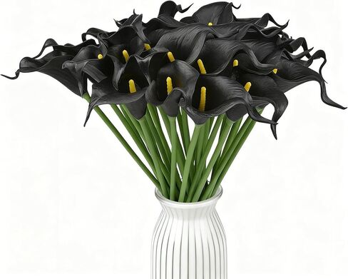 باقة ديكور لمهرجانات الزفاف من HoveBeaty Calla Lily باقة زهور لاتكس ذات ملمس حقيقي عبوة من 20 قطعة (أبيض حليبي) in Kuwait