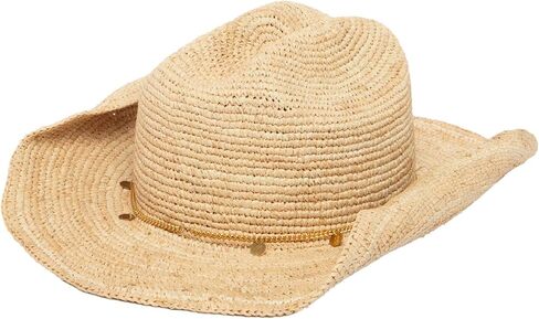 San Diego Hat Co. INES - Women's Crochet Raffia Cowboy Ivory in Saudi Arabia
