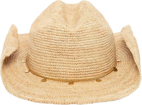 San Diego Hat Co. INES - Women's Crochet Raffia Cowboy Ivory in Saudi Arabia