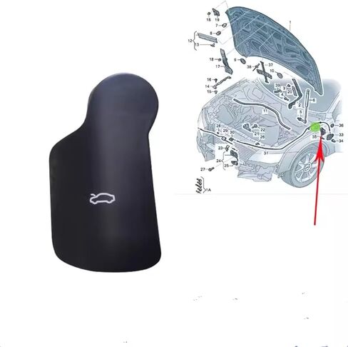 Hood Bonnet Release Handle Compatible with RS5 2010 2011 2012 2013 2014 2015 2016 8T1823533 LHD Black Bonnet Release Handle Hood Mechanism Lock Actuator Switch in Saudi Arabia