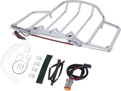 TCT-MT Luggage Rack with LED Light Fit for Harley Air Wing Trunk Touring FLH FLHX FLHR FLTR 1993-2013 Electra Glide Classic FLHTC Black 12 in Saudi Arabia