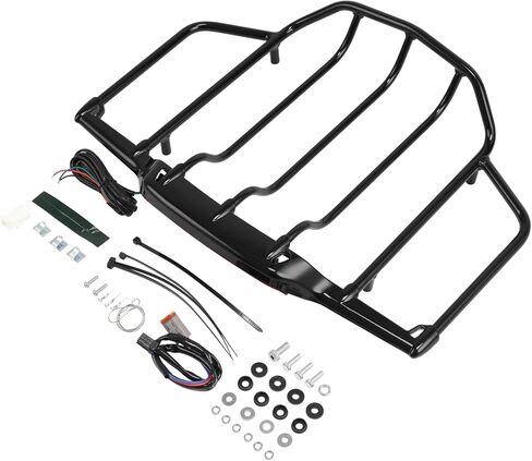 TCT-MT Luggage Rack with LED Light Fit for Harley Air Wing Trunk Touring FLH FLHX FLHR FLTR 1993-2013 Electra Glide Classic FLHTC Black 12 in Saudi Arabia