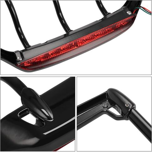 TCT-MT Luggage Rack with LED Light Fit for Harley Air Wing Trunk Touring FLH FLHX FLHR FLTR 1993-2013 Electra Glide Classic FLHTC Black 12 in Saudi Arabia