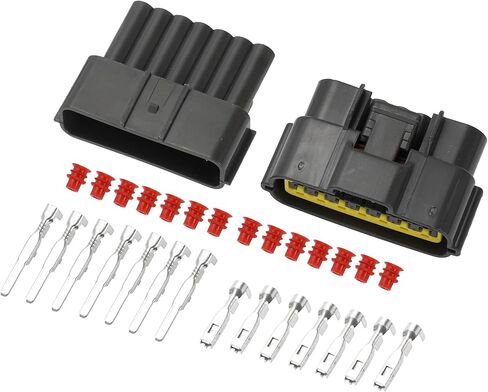 7 Pin Auto Wiring Harness Connector Plug - Car Male Female Wire Terminal Connector - for Nissan Plastic Gray Yellow - 1 Set in Saudi Arabia