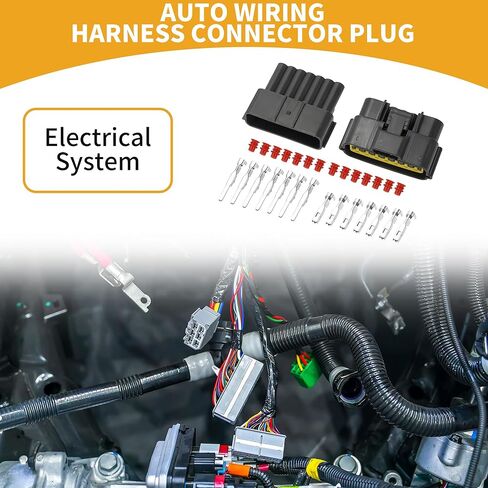 7 Pin Auto Wiring Harness Connector Plug - Car Male Female Wire Terminal Connector - for Nissan Plastic Gray Yellow - 1 Set in Saudi Arabia