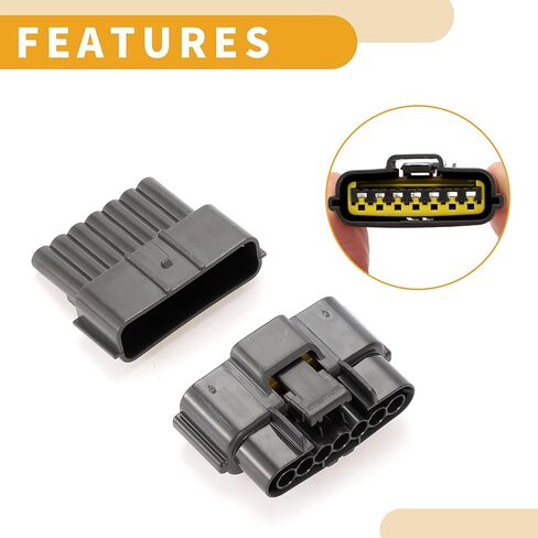 7 Pin Auto Wiring Harness Connector Plug - Car Male Female Wire Terminal Connector - for Nissan Plastic Gray Yellow - 1 Set in Saudi Arabia