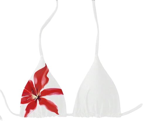 Milumia Women's Floral Print Triangle Halter Bikini Top Tie Backless Swimwear Tops in Saudi Arabia