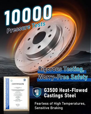 مجموعة الفرامل الخلفية متوافقة مع F-150 2004-2011 (6 عروة فقط، وليس 7 عروة)، Lincoln Mark LT 2006-2008| وسادات سيراميك لدوارات الفرامل القرصية المحفورة والمشقوقة| استبدال السيارات | S-54111 وP-1012 in Saudi Arabia