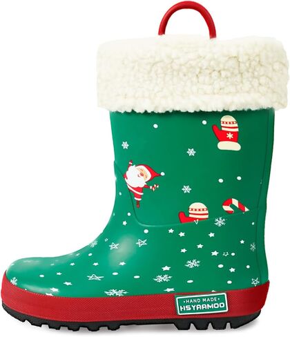 Toddler Rain Boots with Easy-On Handles – Waterproof Lightweight Non-Slip Rubber Boots for Boys & Girls, Cute Cartoon Patterns in Kuwait