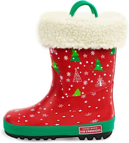 Toddler Rain Boots with Easy-On Handles – Waterproof Lightweight Non-Slip Rubber Boots for Boys & Girls, Cute Cartoon Patterns in Kuwait