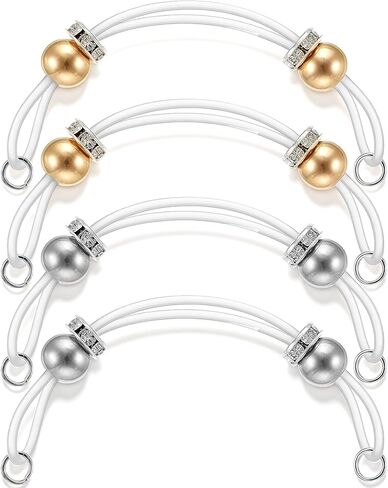 Yolev 4pcs / 2 Pairs Nipple Jewelry Non Piercing with Silver Gold Beads - Adjustable Silicone Fake Nipple Piercing for Unisex Adult Body Jewelry in Saudi Arabia