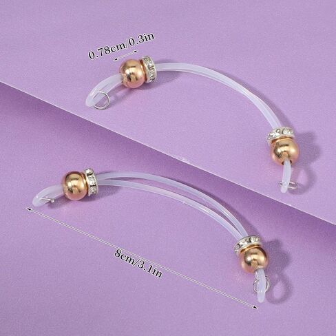 Yolev 4pcs / 2 Pairs Nipple Jewelry Non Piercing with Silver Gold Beads - Adjustable Silicone Fake Nipple Piercing for Unisex Adult Body Jewelry in Saudi Arabia