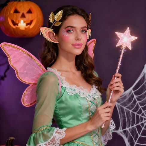 KYLELOVE آذان قزم مع مجموعة ثقب للحفلات التنكرية 3 أزواج من آذان الجنية الجنية الناعمة مع أصفاد القمر الجنية الأذن قزم القرط للنساء البالغات زي حفلة التقاط الصور in Kuwait