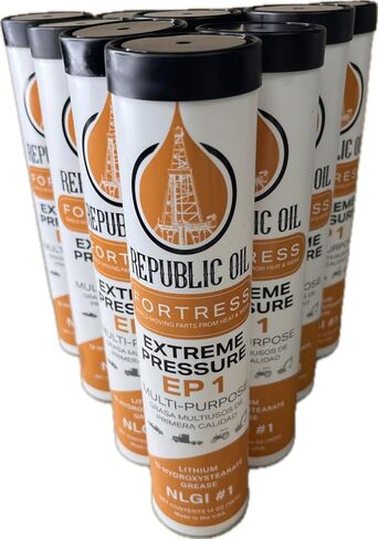 Republic Oil Lithium EP1 Industrial Grease 10x14oz | Construction | Agriculture | Multi-Purpose | Compare to Multifak | S2 V220 1 in Saudi Arabia