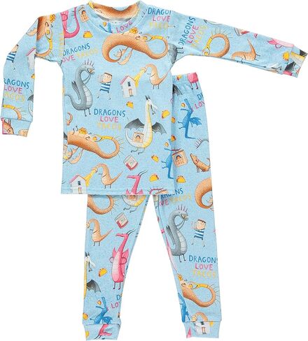 Books to Bed Boys Pajamas Dragon Love Tacos 2 - Dragon Pajamas for Toddler, Big Boys PJ Set in Saudi Arabia