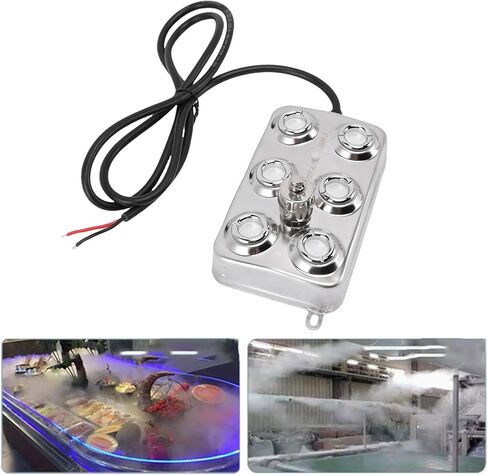 6 Head Mist Maker Fogger, 5000ml H Ultrasonic Fogger Water Fountain Pond Fog Machine, Atomizer for Garden, Rockery, Lawn, Halloween in Saudi Arabia