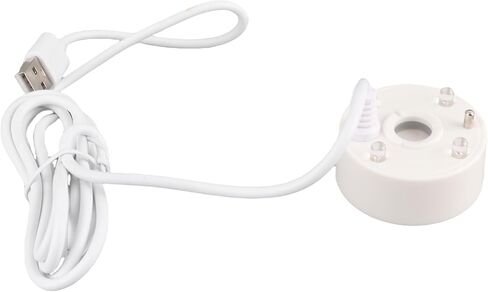 Yosoo Health Gear Mist Maker Fogger مع أضواء LED ملونة، رذاذ نافورة يعمل بمنفذ USB للبركة وخزان الأسماك وديكور المنزل (أبيض) in Saudi Arabia