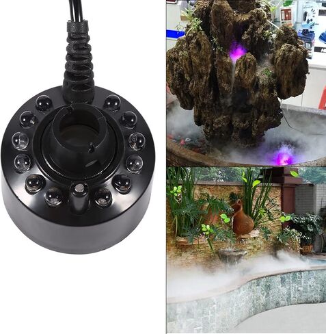 Aramox 12 LED Color Changing Humidifier, Ultrasonic Mist Maker for Pond Water with Air Ion Automatic Color Changing Thick Fog Long Life Atomizer in Saudi Arabia