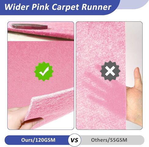 عداء السجاد الوردي للحفلات، 2.5 * 15 قدم 120 جرام في المتر المربع سجادة المدرج لحفلات التخرج وحفلات الزفاف في الهواء الطلق وحفلات الرقص الداخلية in Kuwait