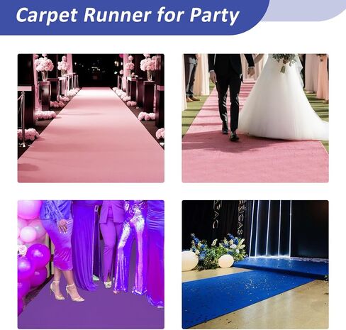 عداء السجاد الوردي للحفلات، 2.5 * 15 قدم 120 جرام في المتر المربع سجادة المدرج لحفلات التخرج وحفلات الزفاف في الهواء الطلق وحفلات الرقص الداخلية in Kuwait