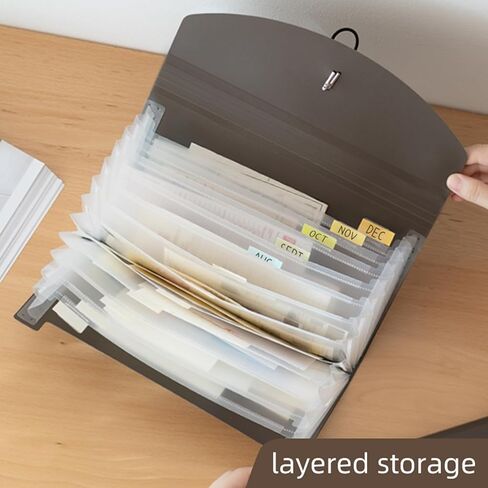 Check Size 13 Pocket Expanding File Folder, Accordion File Organizer Wallet Case for Coupon Receipt Storage,Business Document Organizer Wallet,10 x 5.5 inches in Saudi Arabia