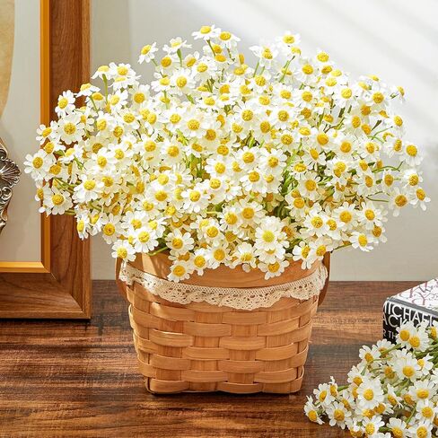 Serwalin Artificial Daisy Flowers Small Daisy Flowers Bouquet 12Pcs, Arrangements for Wedding, Vase Centerpiece Table Decorations, DIY Home Party(not Include vase) in Saudi Arabia