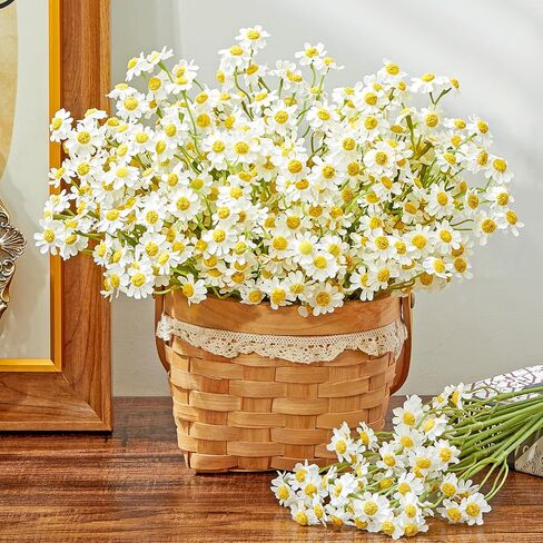 Serwalin Artificial Daisy Flowers Small Daisy Flowers Bouquet 12Pcs, Arrangements for Wedding, Vase Centerpiece Table Decorations, DIY Home Party(not Include vase) in Saudi Arabia