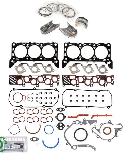 Evergreen SA-5494197413-6 Full Gasket Set Bearings Rings Compatible With/For 96-98 Ford Windstar 3.8L V6 OHV VIN 4 in Saudi Arabia