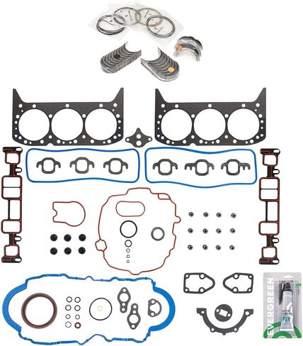 Evergreen SA-9761229053-5 Full Gasket Set Bearings Rings Compatible With/For 96-05 Chevrolet GMC Isuzu 4.3L V6 OHV VIN X W in Saudi Arabia