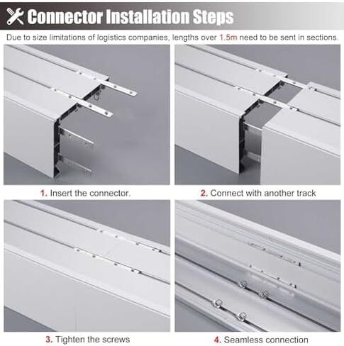 Premium Adjustable Curtain Rod System, 14.1ft Window Track with Cover Valance, 2 Detachable Slide Rails, Ideal for Living Room (White) in Saudi Arabia
