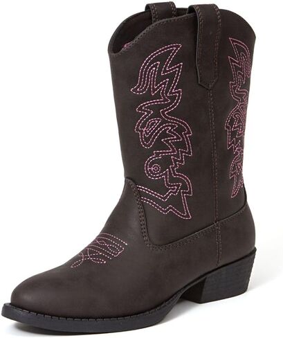 Deer Stags Boy's Ranch Western Boot / Dark Brown/Pink / sz 1 Little Kid / Medium in Saudi Arabia