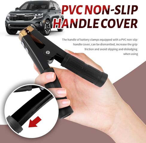 2PCS Jumper Cable Clamps Heavy Duty with Non-Slip Handle,12-24V 1000A Battery Charger Clamps Replacement with Terminals,Battery Clamp Alligator Clips for Batteries Charger in Kuwait