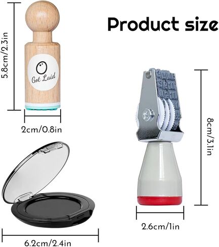مجموعة طوابع تاريخ البيض (4 قطع طوابع بيض صغيرة + تاريخ بيض + وسادات حبر سريعة الجفاف باللون الأسود/الأحمر) - قلم تحديد بيض بنص شفاف، ختم بيض للبيض الطازج، طوابع تاريخ بيض للدجاج in Kuwait
