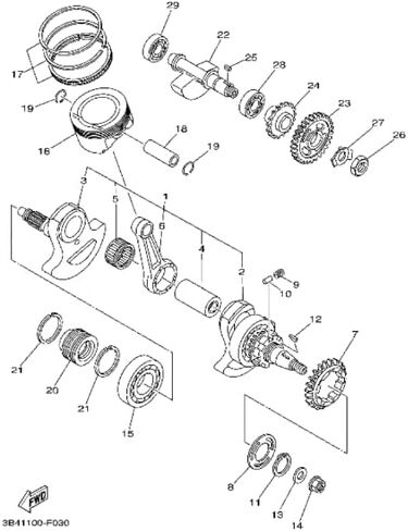 Crankshaft Assembly fits Yamaha Grizzly Rhino 700 YFM700 YXR700 (2007-2013) in Saudi Arabia