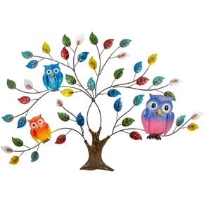 dreamskip Metal Wall Art Modern Large Tree of Life Wall Art with Multi Colored Leaves Handcrafted Outdoor Wall Decor Wall Sculpture for Living Room, Bedroom, Home, Garden (24.5 Inches) in Kuwait