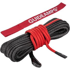 حبل ونش صناعي 1/4 بوصة × 50 قدم، قوة سحب 10,000 رطل، مع أكمام واقية، حزام سحب آمن لمركبات ATV، UTV، ومركبات الطرق الوعرة (أزرق، 1/4 بوصة × 50 قدم) (أصفر) in Kuwait