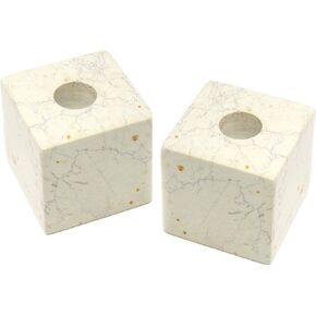 حوامل شموع مكعبة من الحجر الصابوني منحوتة يدويًا من جلوبال كرافتس، مجموعة من قطعتين، صنع في كينيا (KSACHCUBE-S2) in Kuwait