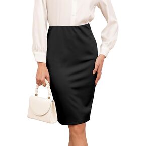 Women's Elastic Waist Stretch Bodycon Business Pencil Skirt 2026 High Waist Formal Sheath Work Midi Skirt in Saudi Arabia