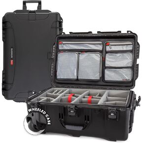 حافظة صلبة مضادة للماء من سلسلة 963 بعجلات مع منظم غطاء وفواصل مبطنة، باللون الأسود in Kuwait